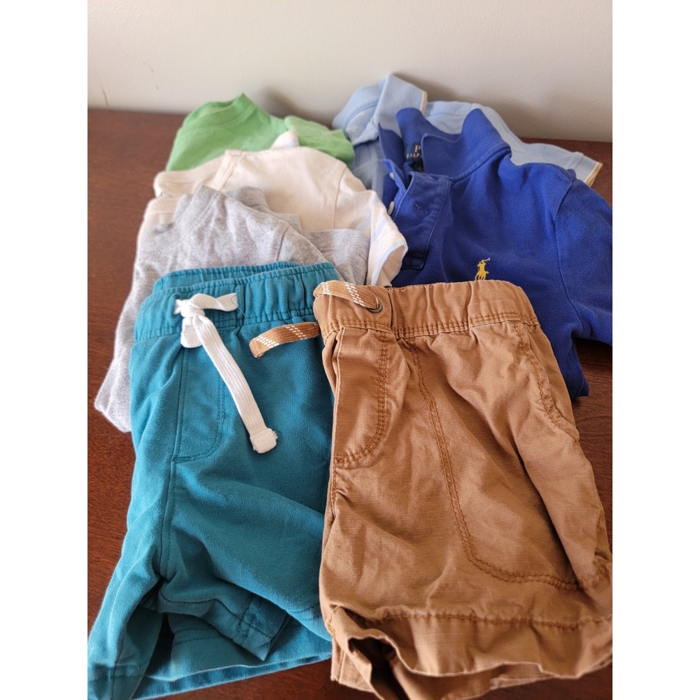 Boys Lot 7 Pc Polo Ralph Lauren Tommy Bahama GAP Cat & Jack 4 4T Shorts Shirt